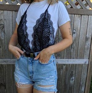 Black lace Victoria secret leotard